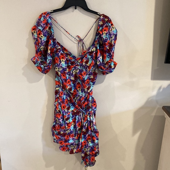 For Love & Lemons Chiara Puff Sleeve Mini Dress Medium - Picture 4 of 8